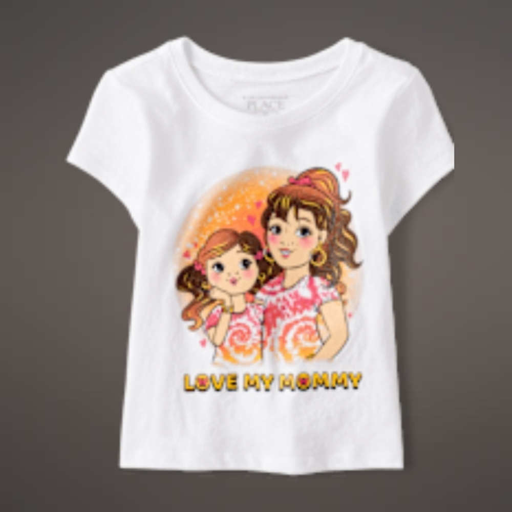 Kids White Graphic T-Shirt